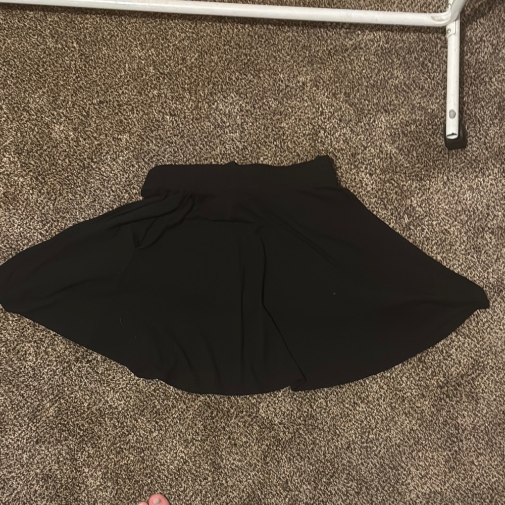 Hot Topic Black Mini Skater Skirt With Suspender Casual